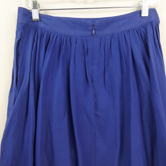 J. Crew Jardin Gauzey Pleated Midi Skirt Sz 6 Cobalt Blue Style 48698 Pockets - Picture 7 of 12